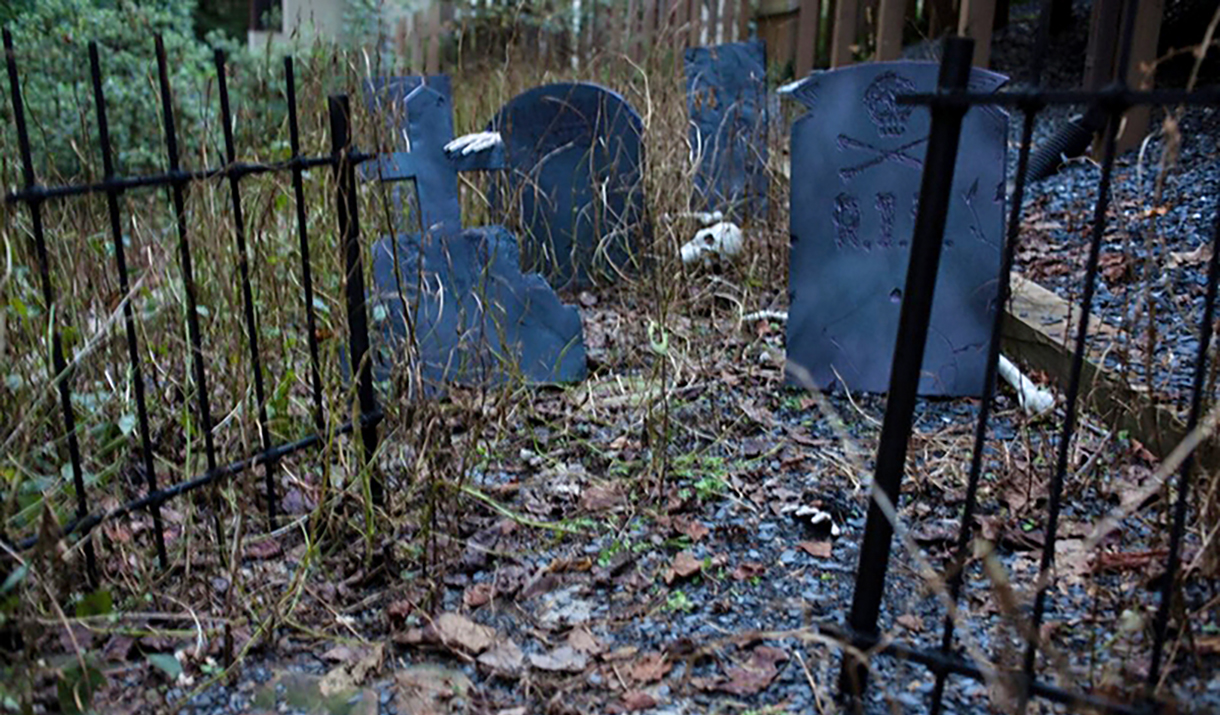 backyard graveyard scene