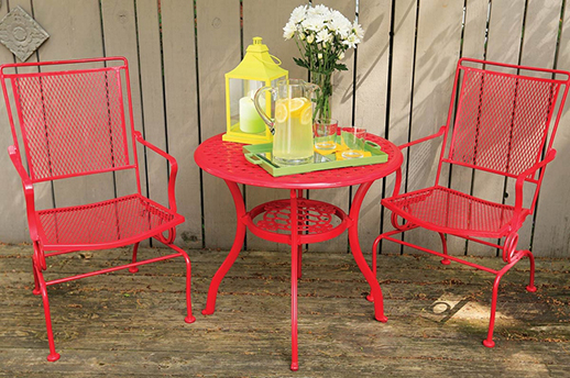 painted metal table and chairs