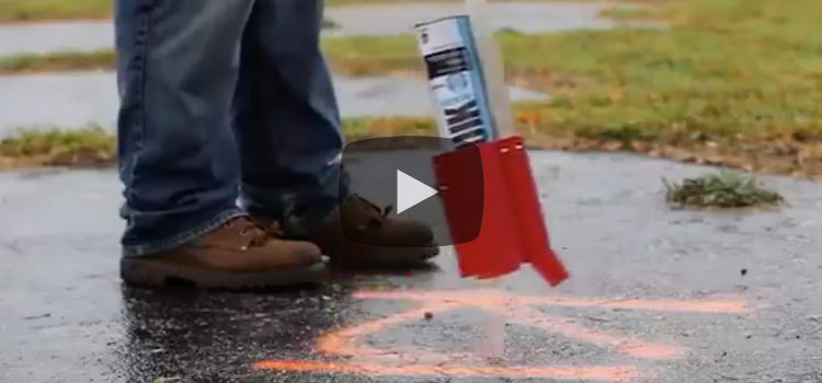 Quik-Tap in action, marking on pavement